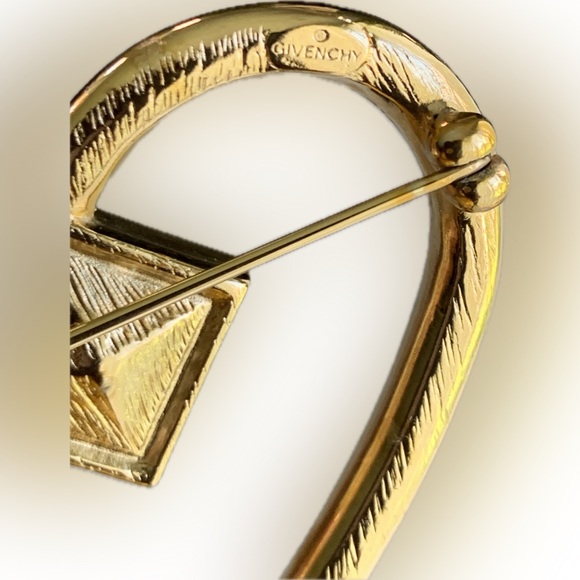 Givenchy Gold Heart Brooch with Crystal Accent - Picture 6 of 6
